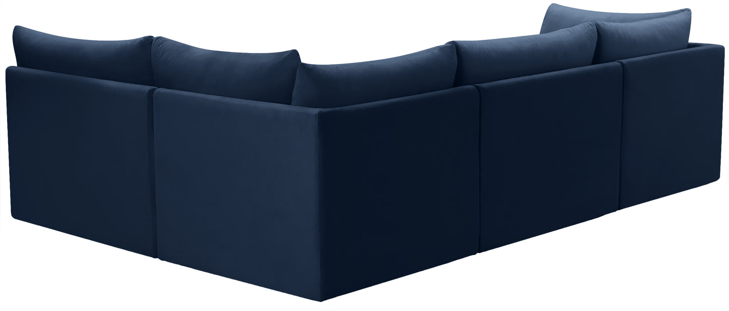 acadia navy velvet modular sectional sec4a