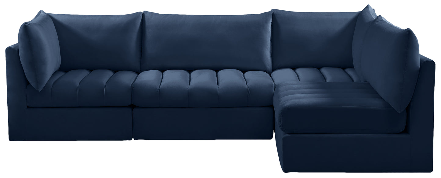 acadia navy velvet modular sectional sec4a