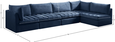 Acadia Navy Velvet Modular Sectional Sec5A