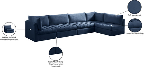 Acadia Navy Velvet Modular Sectional Sec5A