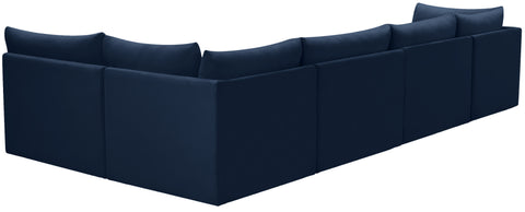 Acadia Navy Velvet Modular Sectional Sec5A