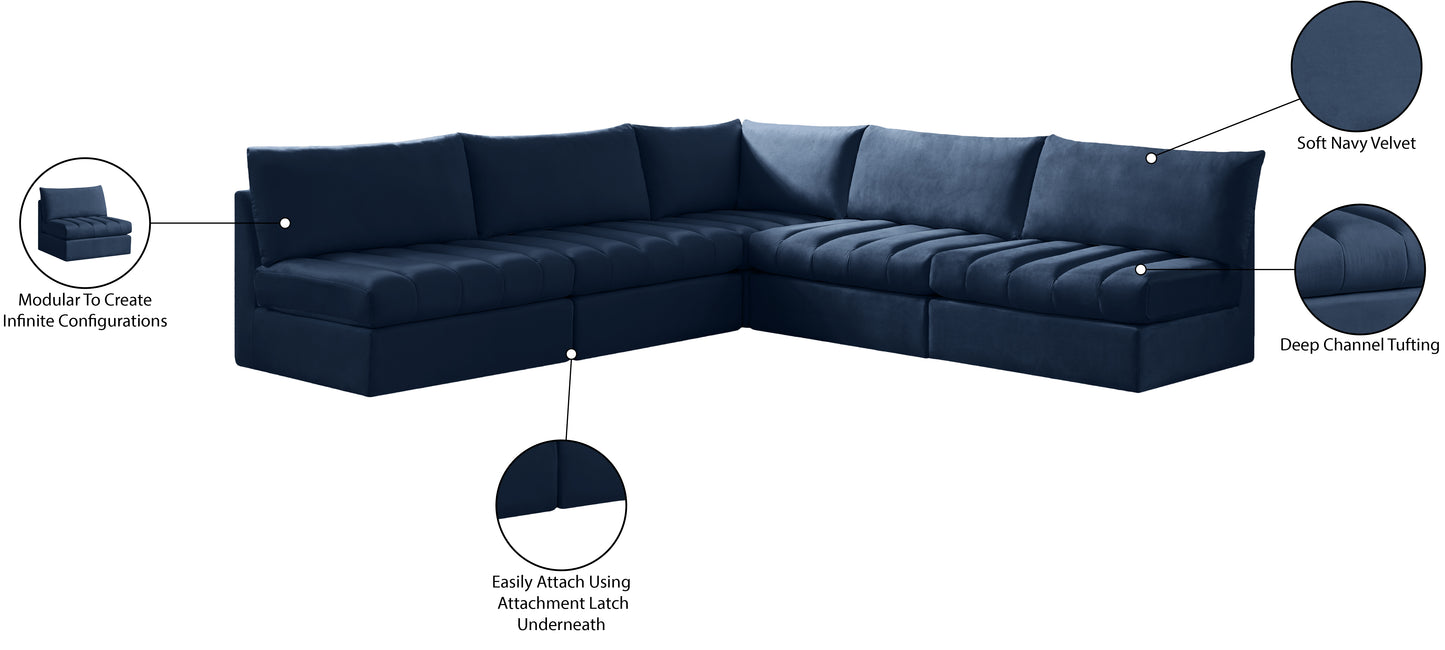 acadia navy velvet modular sectional sec5b