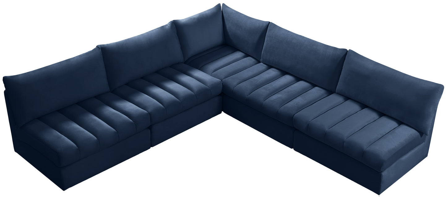 acadia navy velvet modular sectional sec5b