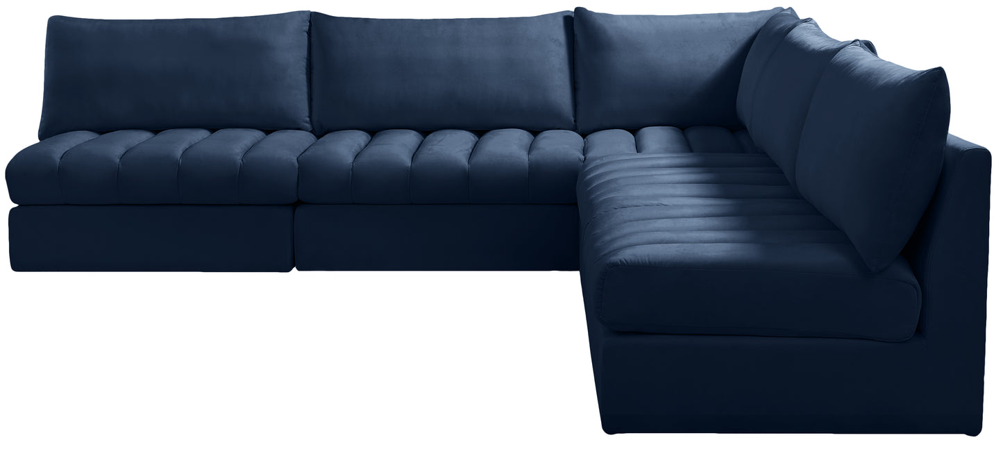 acadia navy velvet modular sectional sec5b