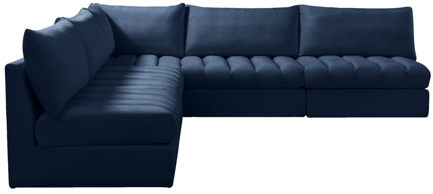 acadia navy velvet modular sectional sec5b