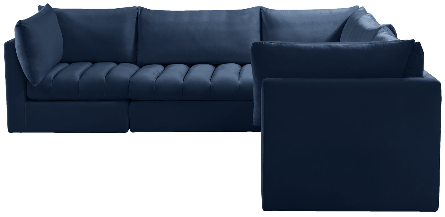 acadia navy velvet modular sectional sec5c