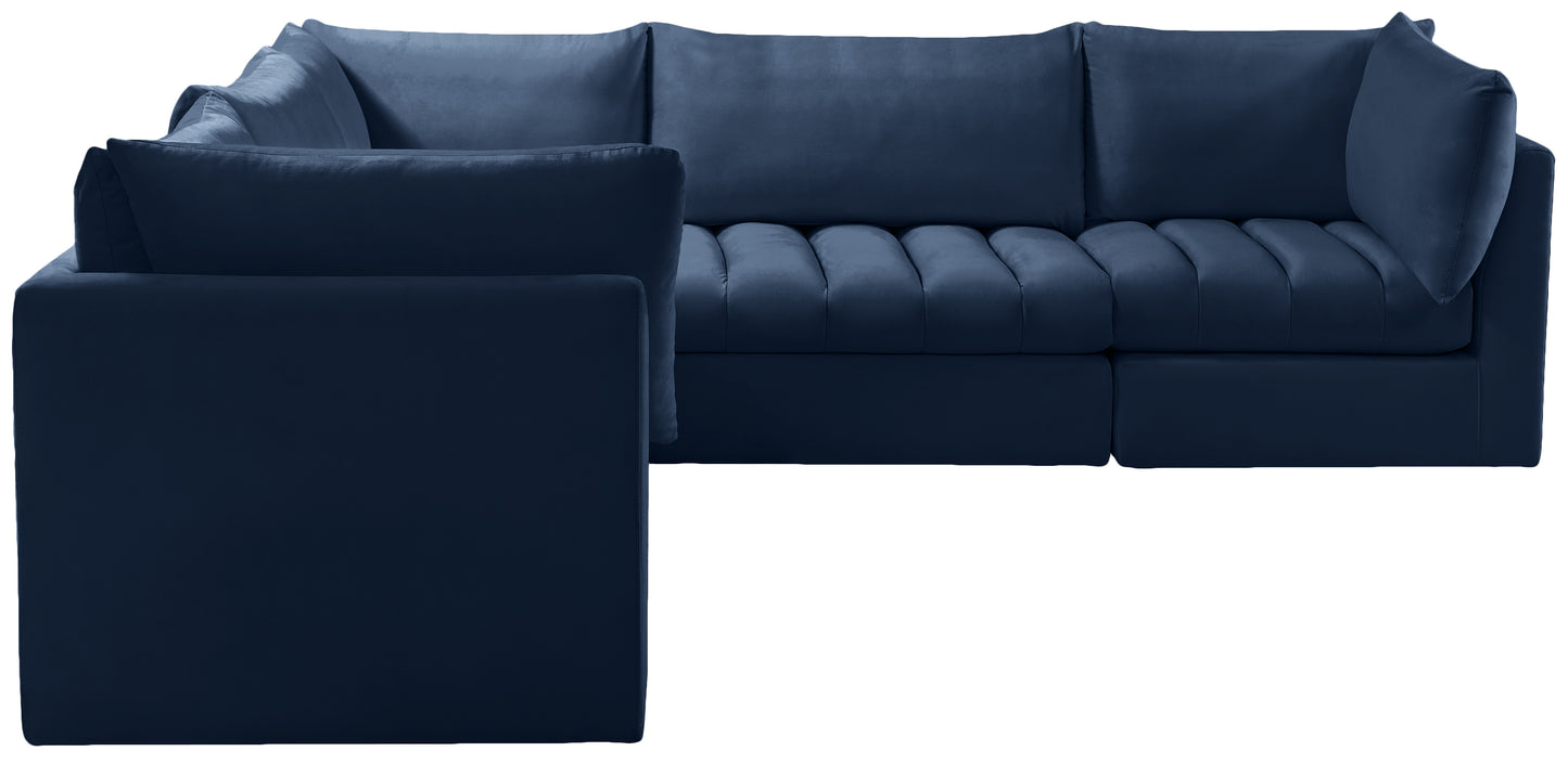 acadia navy velvet modular sectional sec5c