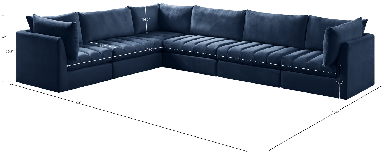 acadia navy velvet modular sectional sec6a