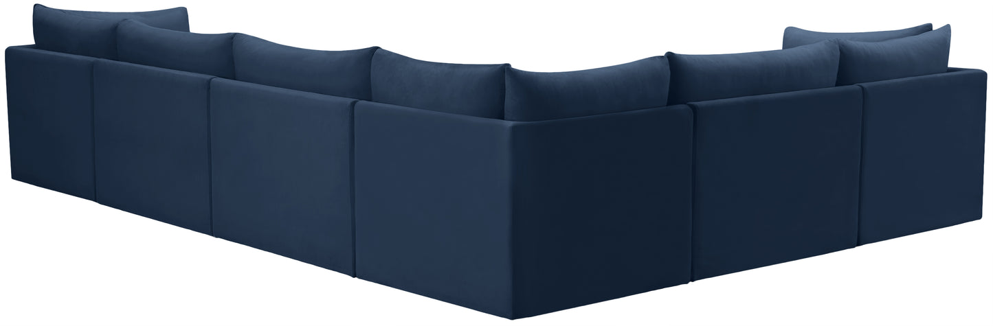 acadia navy velvet modular sectional sec6a