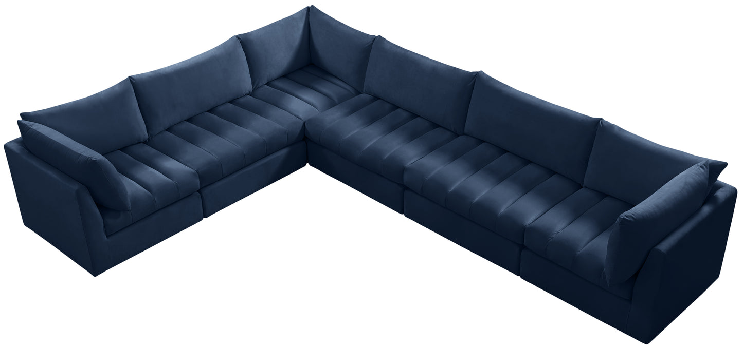 acadia navy velvet modular sectional sec6a