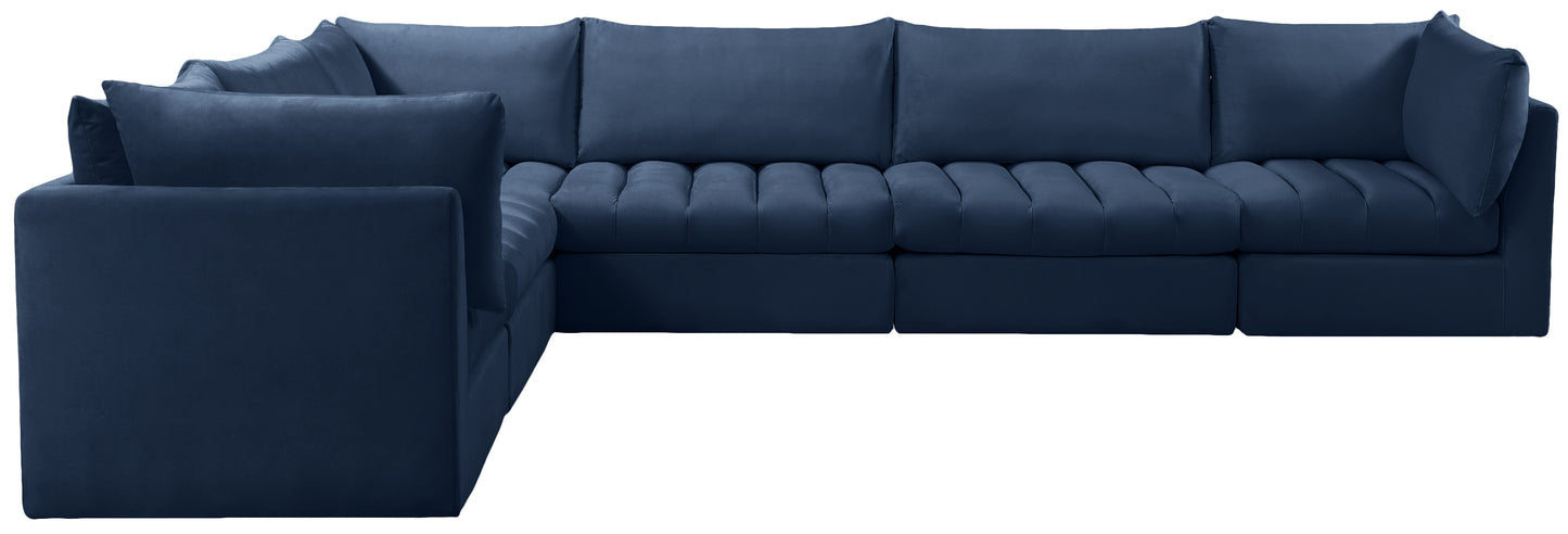 acadia navy velvet modular sectional sec6a