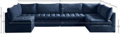 Acadia Navy Velvet Modular Sectional Sec6B