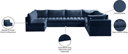 Acadia Navy Velvet Modular Sectional Sec7A