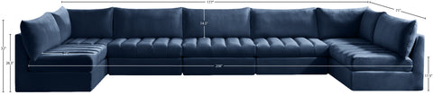 Acadia Navy Velvet Modular Sectional Sec7C