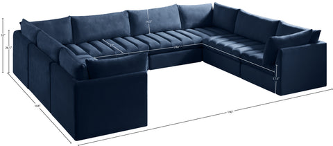 Acadia Navy Velvet Modular Sectional Sec8A
