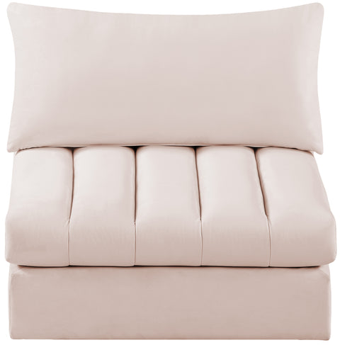 Acadia Pink Velvet Armless Armless