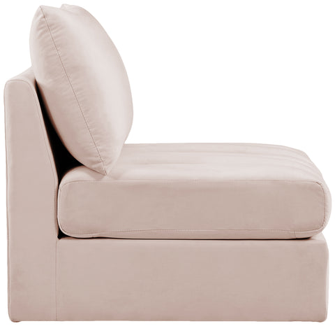 Acadia Pink Velvet Armless Armless