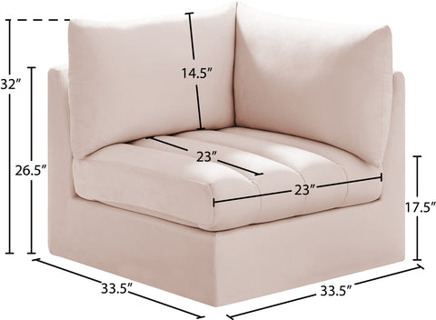 Acadia Pink Velvet Corner Corner