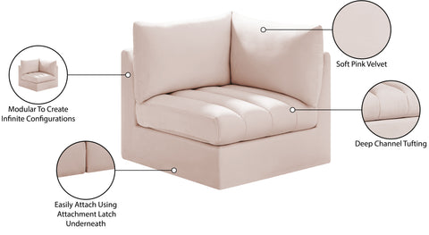 Acadia Pink Velvet Corner Corner