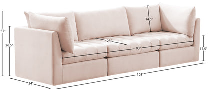 Acadia Pink Velvet Modular Sofa S103