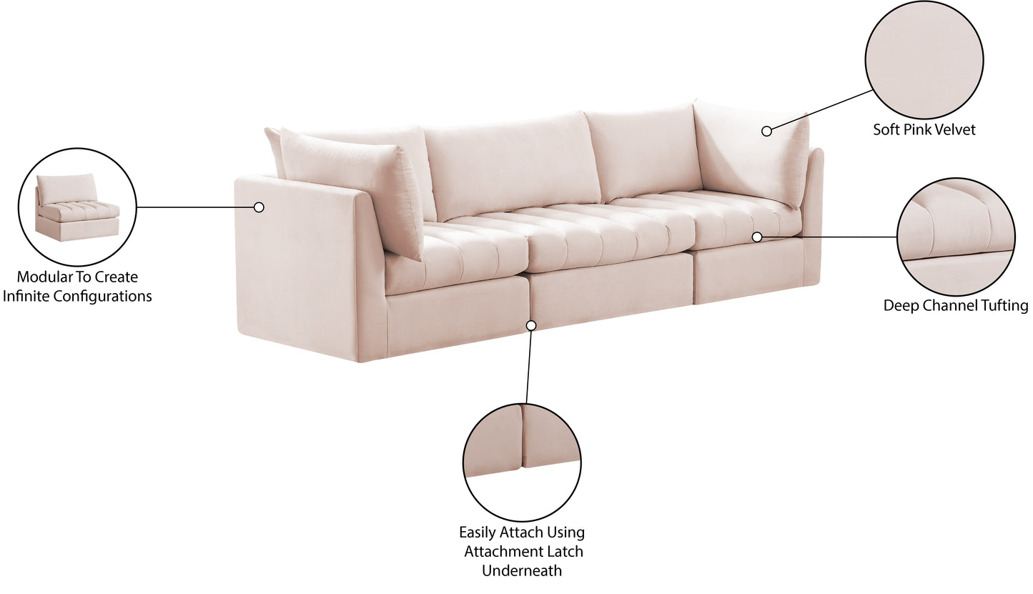 acadia pink velvet modular sofa s103