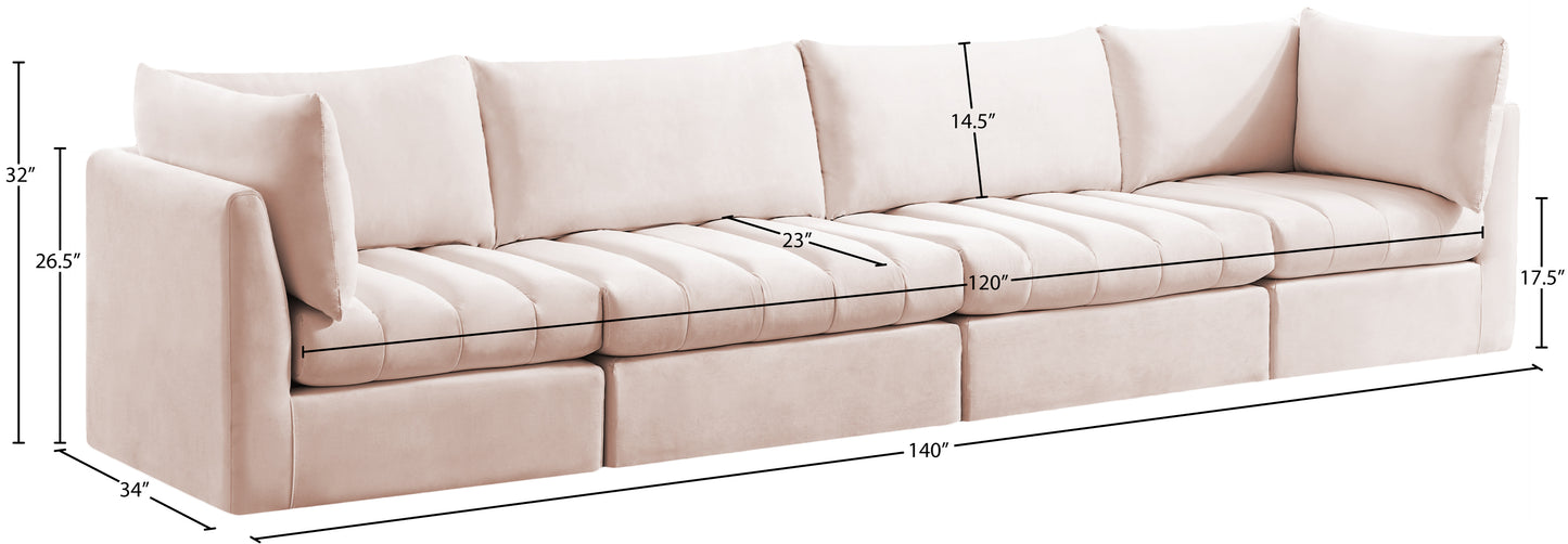 acadia pink velvet modular sofa s140