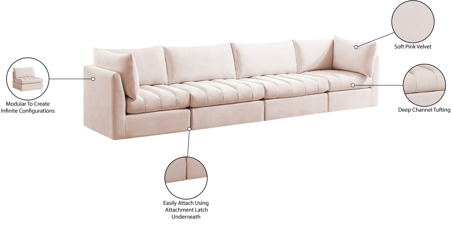 acadia pink velvet modular sofa s140