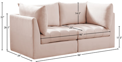 Acadia Pink Velvet Modular Sofa S66