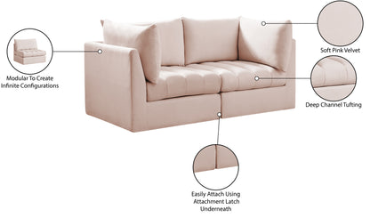 Acadia Pink Velvet Modular Sofa S66