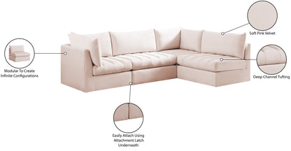 Acadia Pink Velvet Modular Sectional Sec4A