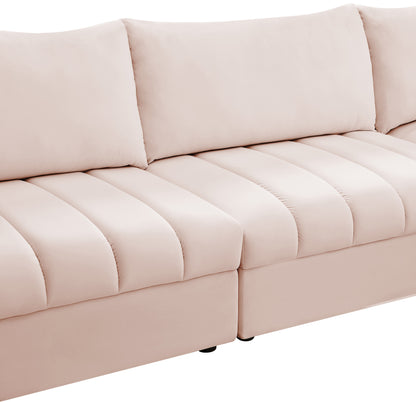 Acadia Pink Velvet Modular Sectional Sec4A