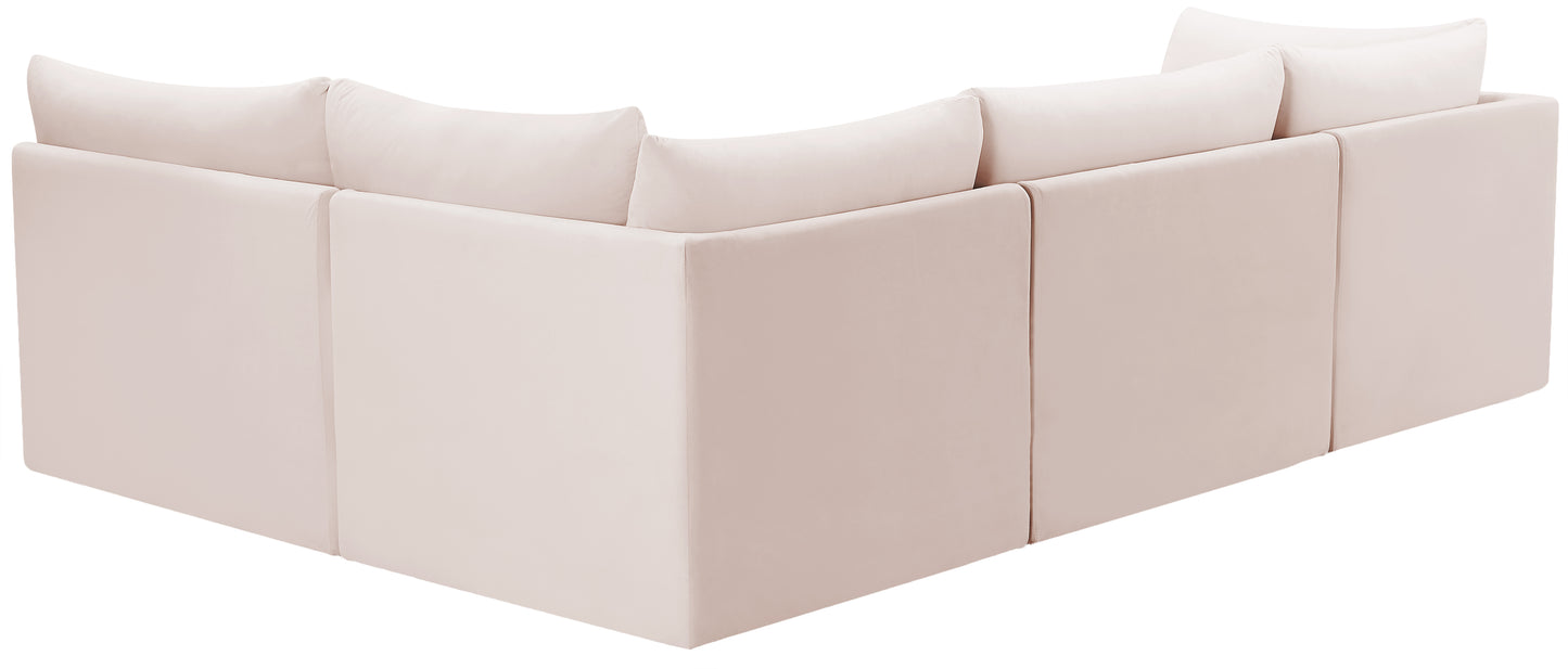 acadia pink velvet modular sectional sec4a