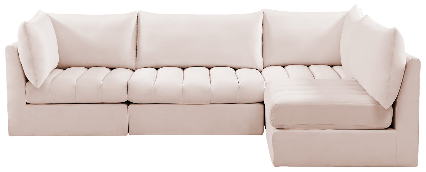 acadia pink velvet modular sectional sec4a