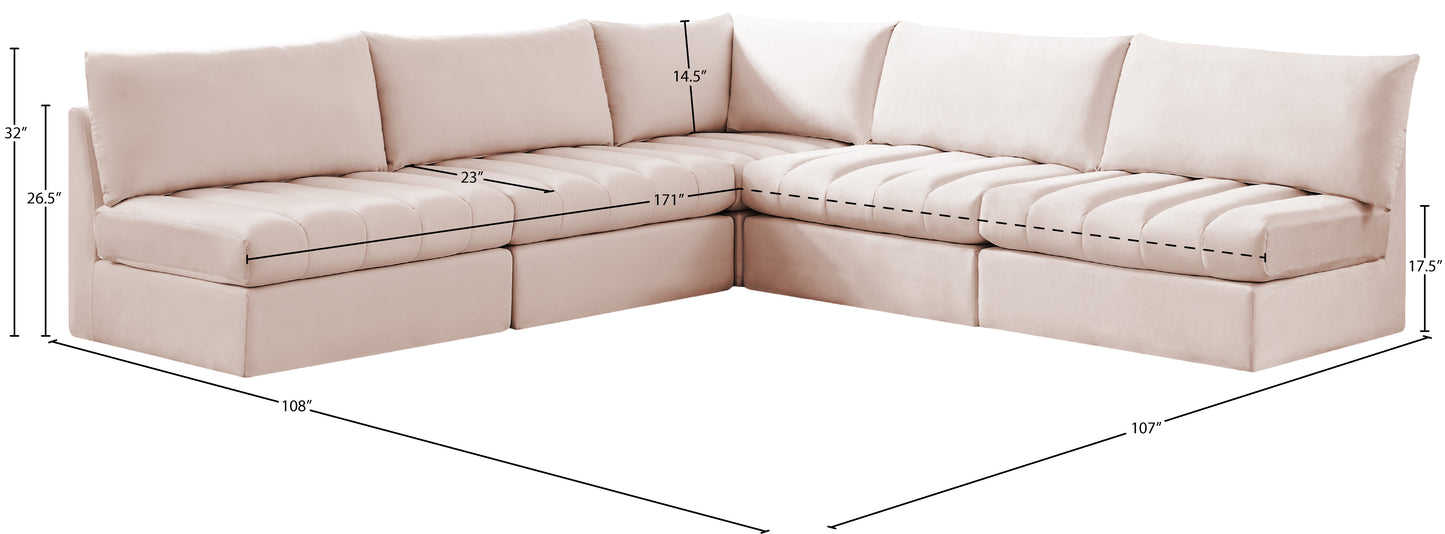 acadia pink velvet modular sectional sec5b