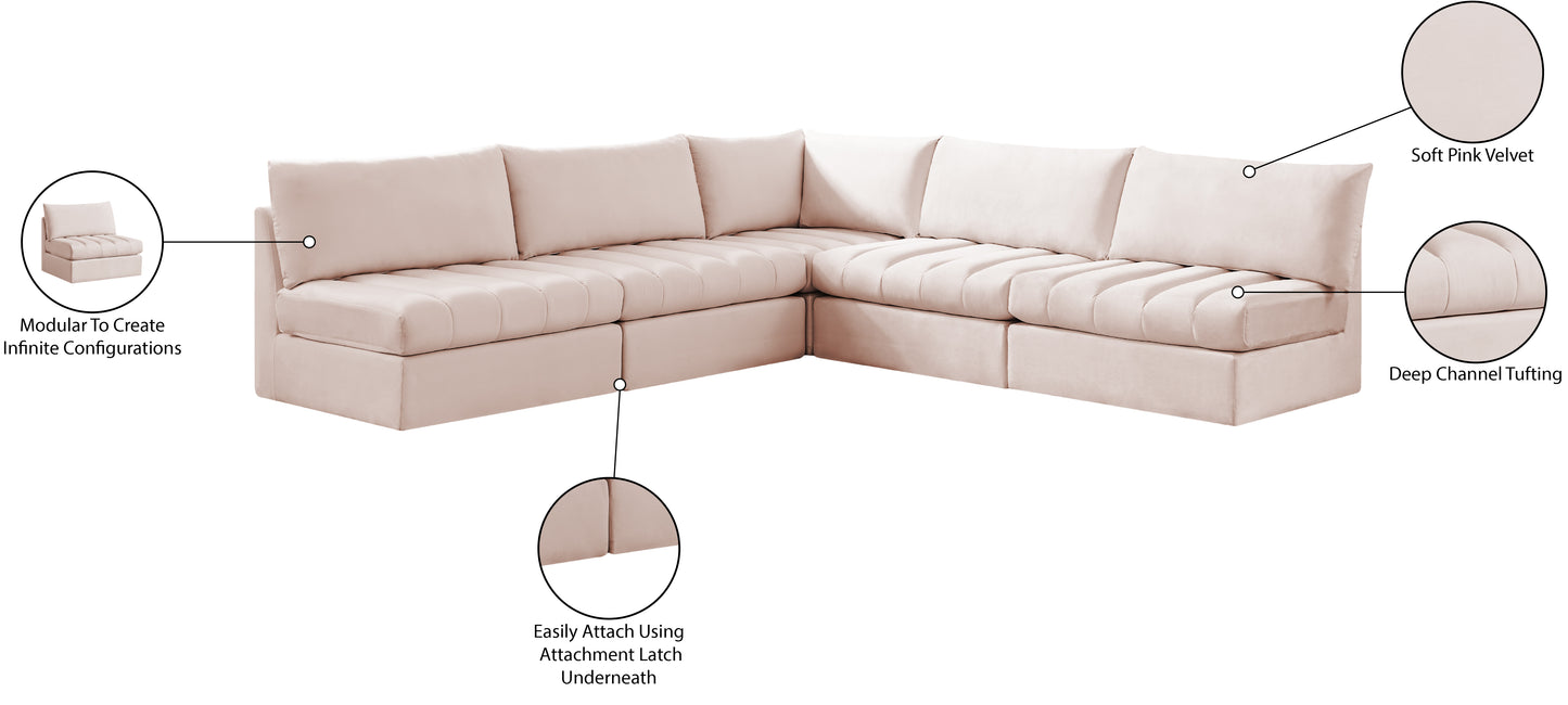 acadia pink velvet modular sectional sec5b