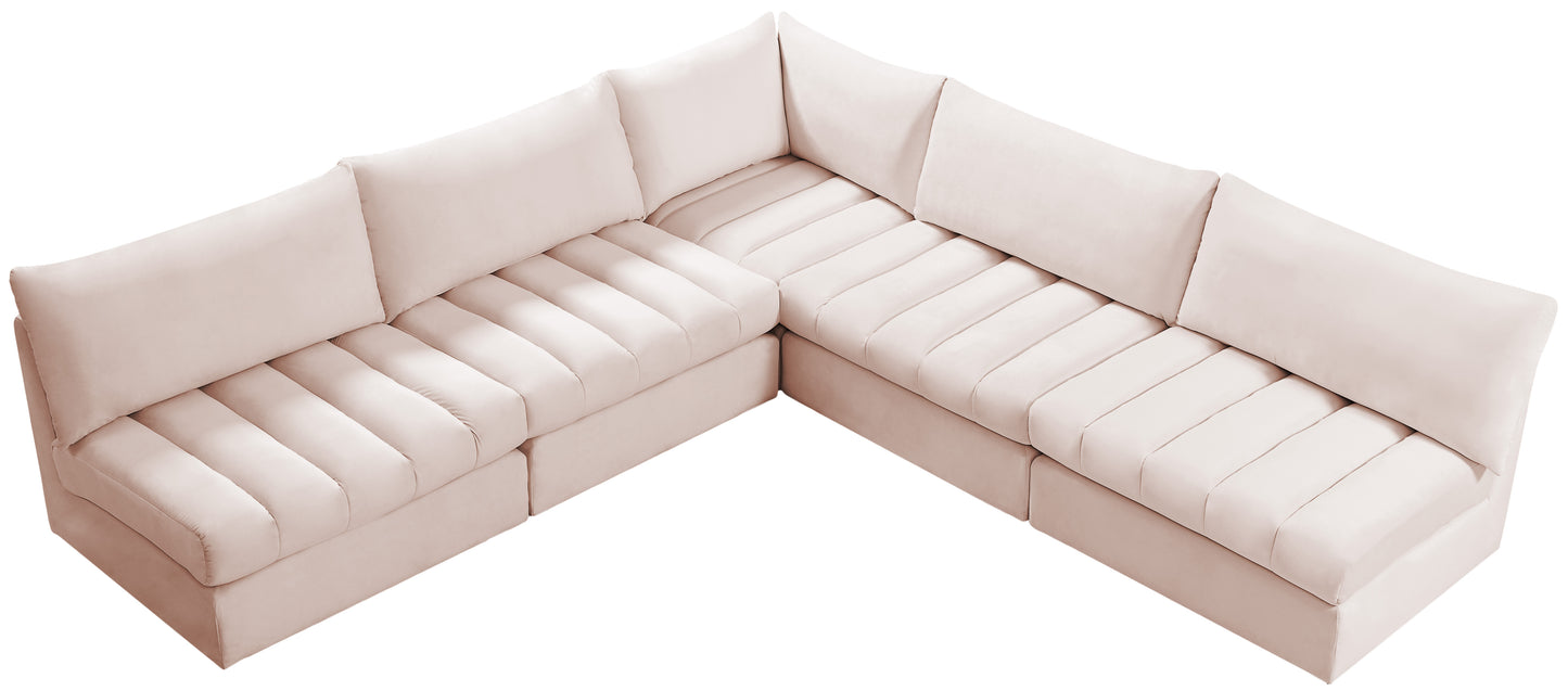 acadia pink velvet modular sectional sec5b