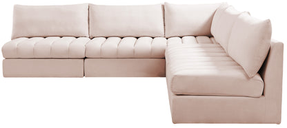 Acadia Pink Velvet Modular Sectional Sec5B