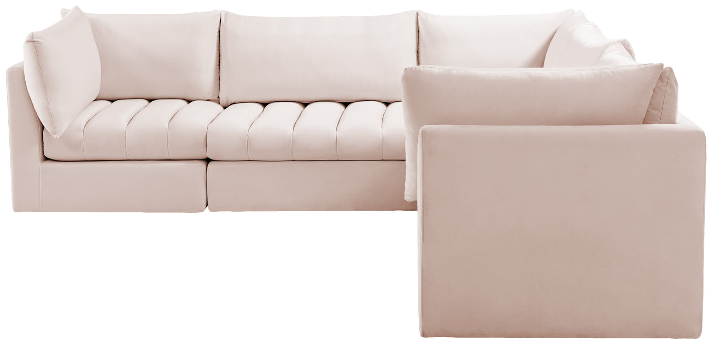 acadia pink velvet modular sectional sec5c