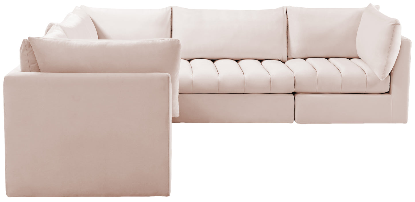 acadia pink velvet modular sectional sec5c