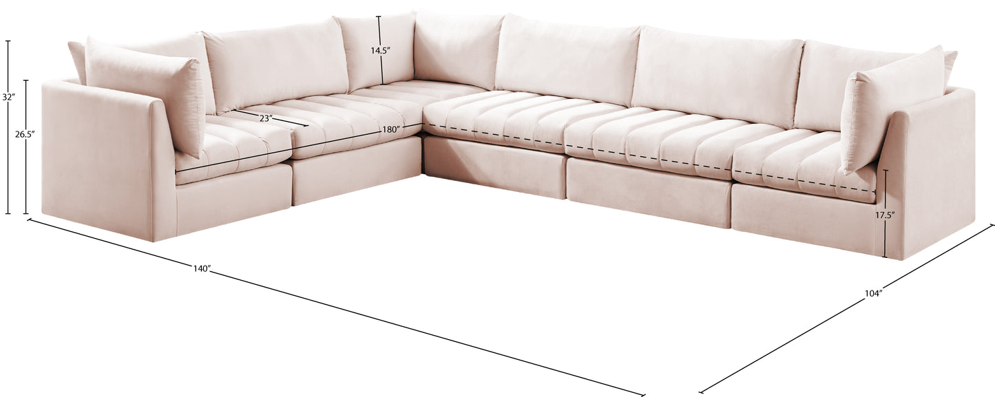 acadia pink velvet modular sectional sec6a