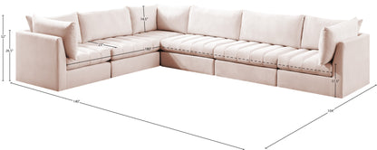 Acadia Pink Velvet Modular Sectional Sec6A