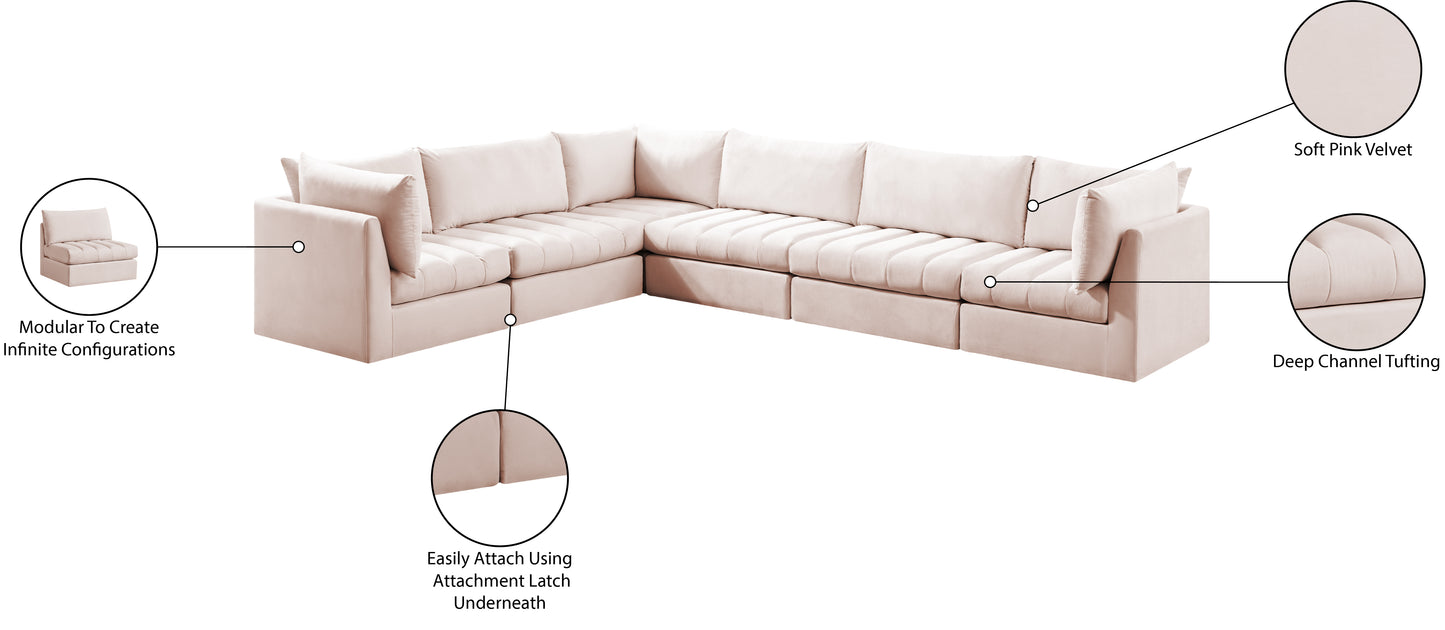 acadia pink velvet modular sectional sec6a