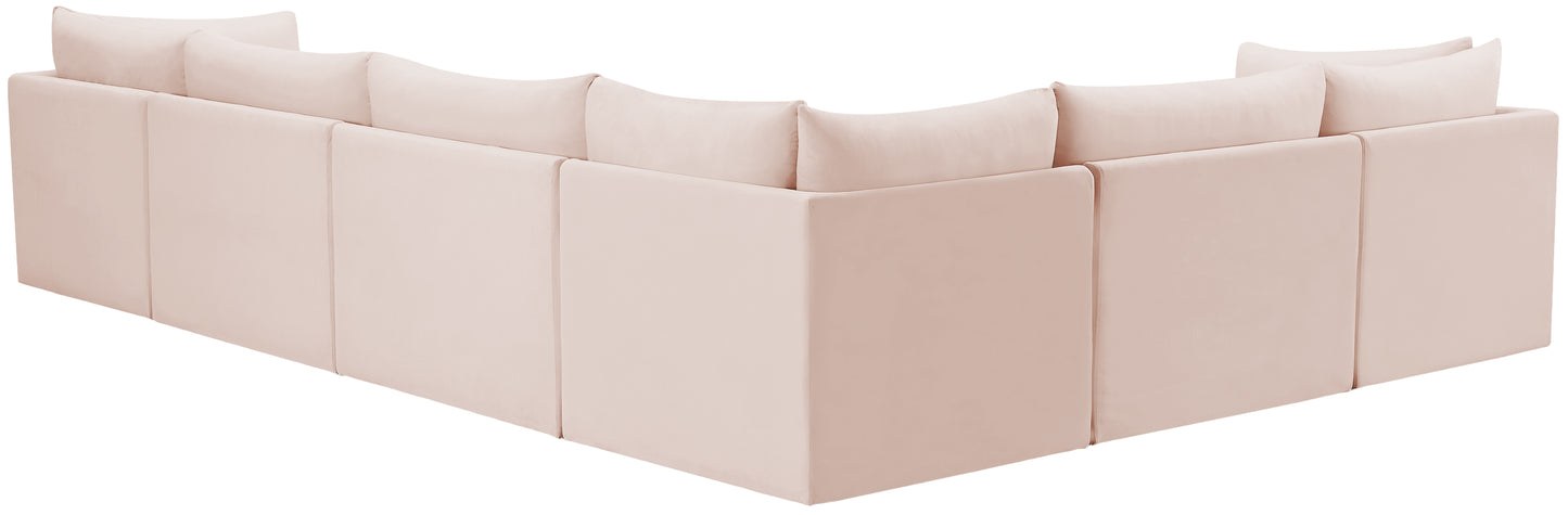 acadia pink velvet modular sectional sec6a