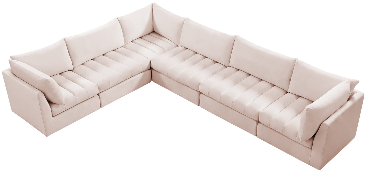 acadia pink velvet modular sectional sec6a