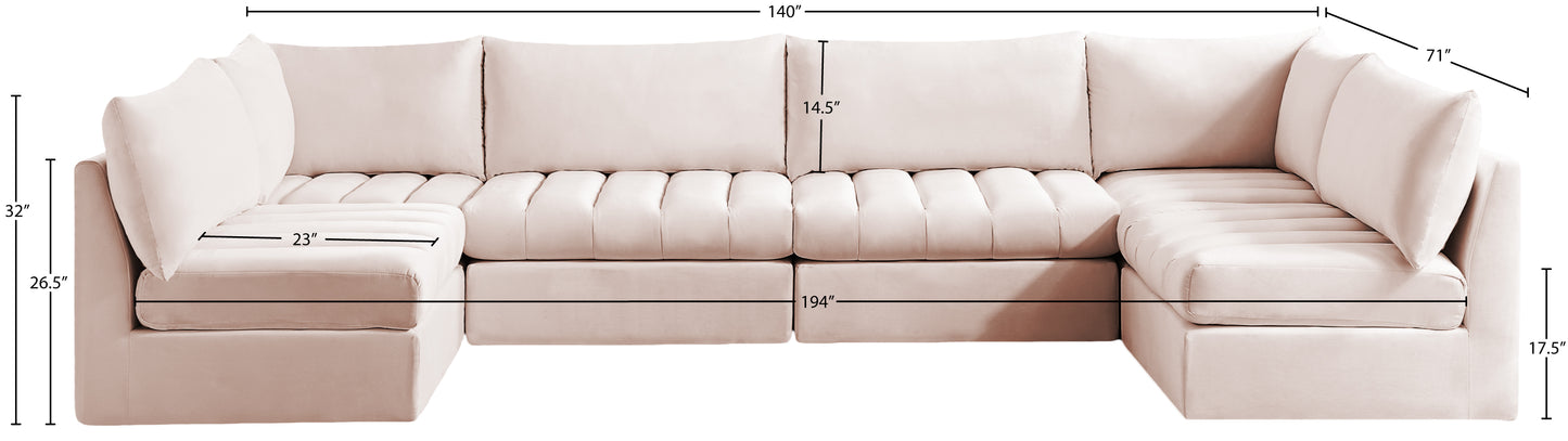 acadia pink velvet modular sectional sec6b