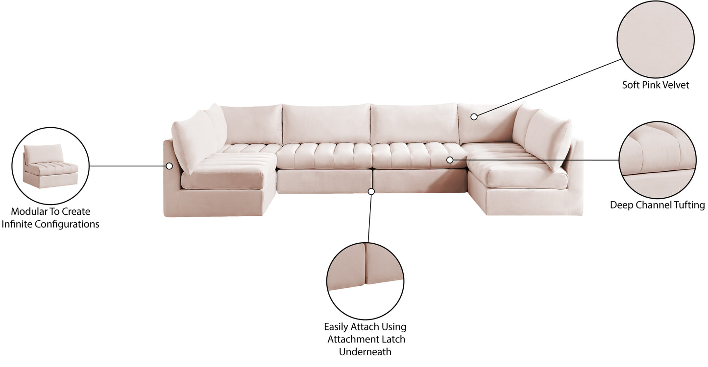 acadia pink velvet modular sectional sec6b