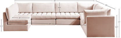 Acadia Pink Velvet Modular Sectional Sec7A