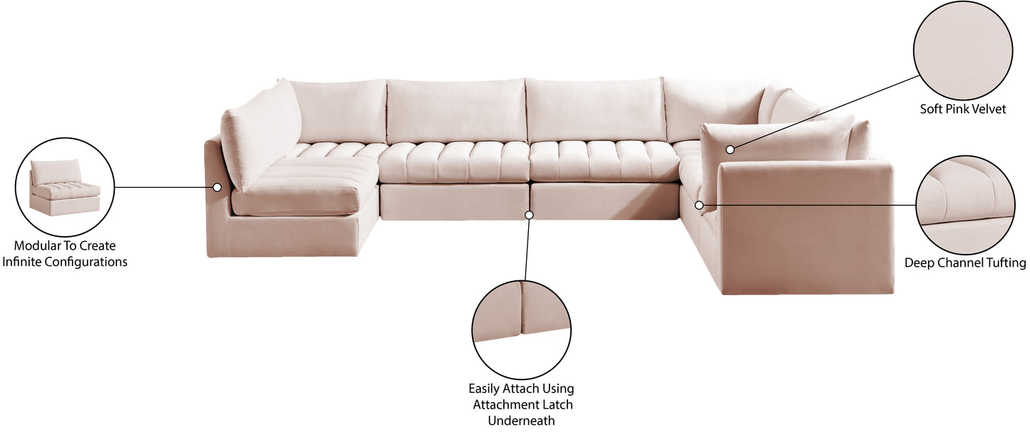 acadia pink velvet modular sectional sec7a