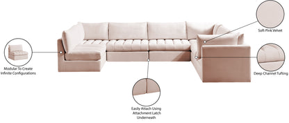 Acadia Pink Velvet Modular Sectional Sec7A