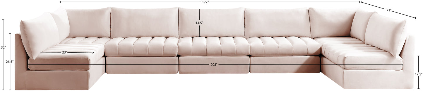 acadia pink velvet modular sectional sec7c